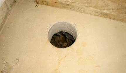 core floor for mitigation piping