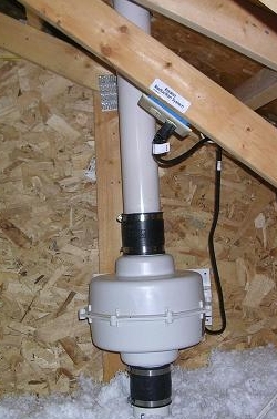 radon fan in attic