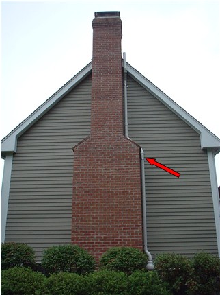 radon piping on exterior