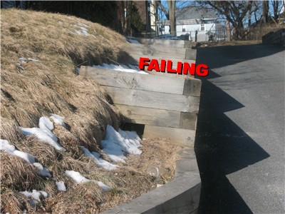 retaining wall failing